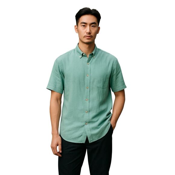 Cremieux Short Sleeve Linen / Cotton Blend Button Down Shirt XL - Picture 1 of 8